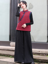 Retro Oriental Charm  Color-Block Waistcoat